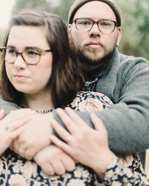 Couple wrapped up in a hug